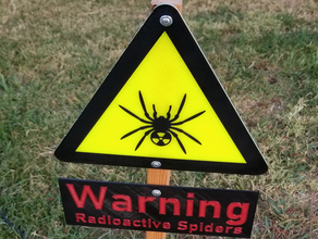 radioactive spiders warning sign halloween signs & logos halloween halloween decoration radioactive sign spider