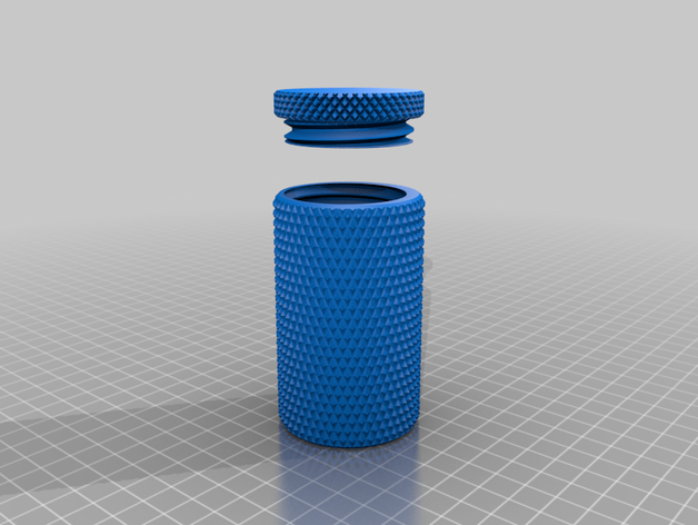 knurled container coins & badges 3D print model - Mito3D