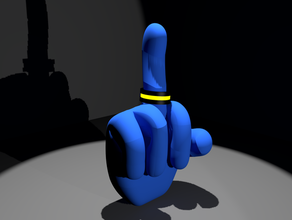 Mittelfinger ring Skulpturen Vogel dedo finger hand mano palabrota peineta 3d print model - Mito3D