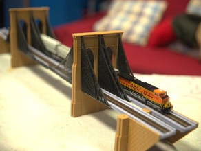 n-escala del puente de brooklyn las estructuras edificios los trenes modelo n-calibre ferrocarril 3d print model - Mito3D