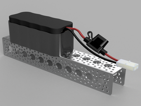 battery holder actobotics hole pattern ftc robotics first 3d print model - Mito3D
