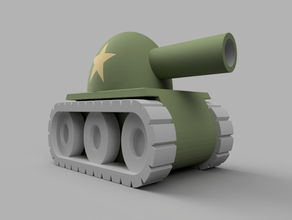 tanktrouble tank drehenden Turm Spielzeug & Spiele Armee artikuliert Niedlich Militär drucken Ort - Fahrzeug 3d print model - Mito3D