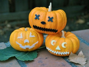 jack-o-lantern face pieces - mr pumpkin head puzzles halloween decoration 3d print model - Mito3D