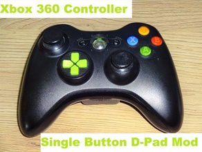 xbox 360 controller - single button d-pad mod video games mod modification xbox 360 xbox 360 controller xbox controller 3d print model - Mito3D