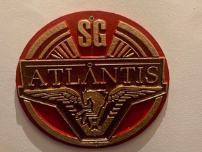 stargate atlantis patch plaque sign 3d printing logo scifi 3d print model - Mito3D