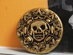 aztec coin 2 sided smoothed scans & replicas 3d print model - Mito3D