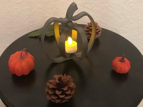 la caída de halloween hilado calabaza decoración otoño 3d print model - Mito3D