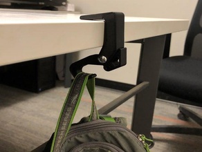 foldable backpack desk hanger office hook 3d print model - Mito3D
