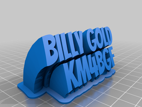 billy gold sweeping 2 line name plate office customized 3d print model - Mito3D