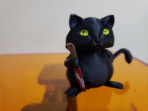 killer cat animals halloween decoration 3d print model - Mito3D