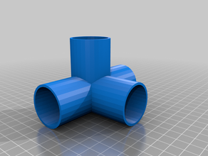 cruceta estructura 4tubos cylindre pièces personnalisé 3d print model - Mito3D
