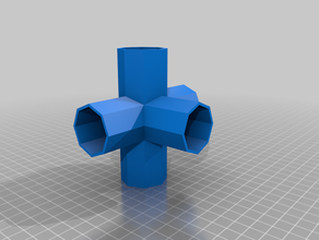 cruceta estructura 5tubos octogono partes personalizado 3d print model - Mito3D