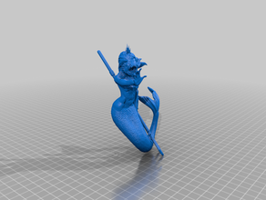 merrow woman toy & game accessories dnd miniature fish mermaid monster 3d print model - Mito3D
