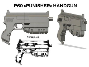 p60 punisher pistola mutant chronicles rpg oggetti di scena cosplay doom trooper la l'arma warzone 3d print model - Mito3D