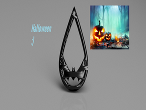 halloween earring 'bat' earrings bat pendant pendants idealab 3d print model - Mito3D