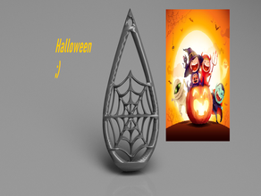 halloween earrings 'spiderweb' earring pendants idealab pendant spiderweb spiderwebs web 3d print model - Mito3D