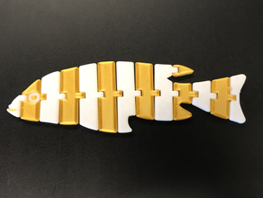 vorgeformte gestreiften Fisch dual single extrusion Versionen Spielzeug & Spiele artikuliert die flexibel Gelenk drucken Ort zwei Farbe 3d print model - Mito3D