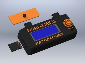 prusa mk3s lcd frame 3d printer parts knob case mount original i3 mk3 mmu2s rework selector wheel 3d print model - Mito3D