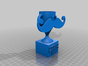 movember foosball trophy sculptures ericsson moustache tournament trophies 3d print model - Mito3D