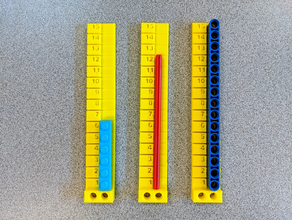 ruler lego compatible parts construction toys technic measure measurement tool rulers 3d print model - Mito3D