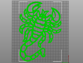 escorpión de arte en 2d 2dart Arte el imán magnético 3d print model - Mito3D