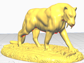 saber toothed tiger 28mm miniature toys & games 3d print model - Mito3D