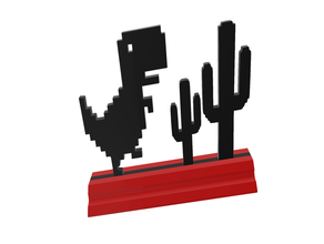 dino t-rex google chrome - dinosauro rex art arredamento mobili il supporto trex 3d print model - Mito3D
