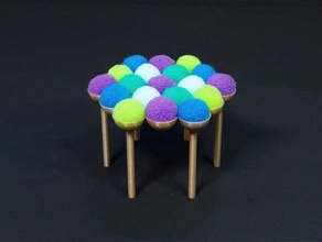 pompom chair - 3d printed doll furniture 3d print model - Mito3D