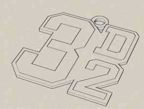 32 3d logo Anahtarlık 3d print model - Mito3D