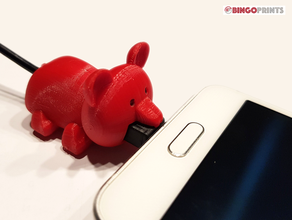 usb bear mobile phone cable clip firewire jack plug zoo 3d print model - Mito3D