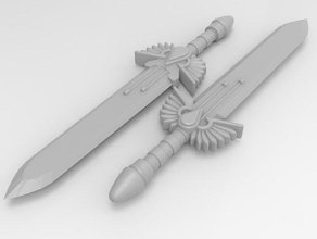 master crafted bloody power sword games 40k blood angels spacemarine space marine warhammer warhammer40k 3d print model - Mito3D