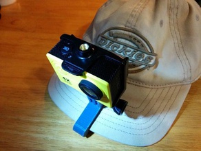 boné de beisebol câmera, ação montagem mashup câmera 3d print model - Mito3D