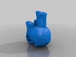 triple melting tealight skull 3d printing human skulls holder 3d print model - Mito3D