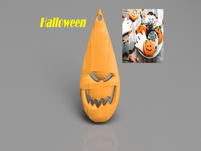 halloween earrings 'scaryface' earring pendants idealab pendant pumpkin scary face 3d print model - Mito3D