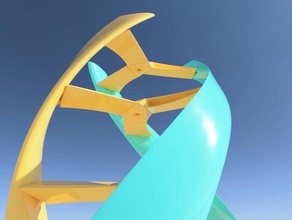 Projekt aeolus-vertikale Achsen-wind-turbine-v2 diy Kunst design Energie green energy Skulptur vawt wind turbine 3d print model - Mito3D