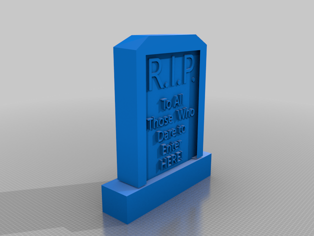 halloween tumba de piedra, no tamaño completo La impresión en 3d decoración miedo la cabeza piedra 3D print model - Mito3D
