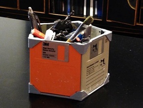 penta-floppy box organization 3d slash floppy disk recycle reuse small storage 3d print model - Mito3D