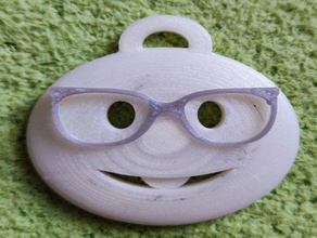 nerd rosto emoji chaveiro chaveiros 3d print model - Mito3D