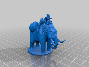 dwarf riding mammoth games dnd mini miniature 3d print model - Mito3D