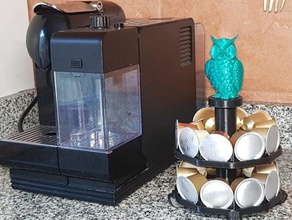 buho de café nespresso, máquina nespresso coruja A impressão 3d 3d print model - Mito3D