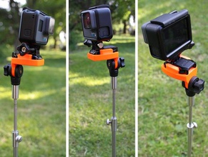 gopro-Halter-adapter, Angeln bankstick Kamera - adapter Kamera-Halterung feeder gopro mount Halter stick 3d print model - Mito3D