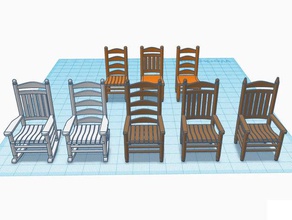 country chair collection hobby 3d print model - Mito3D