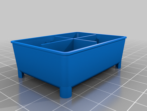 1 3 4 container top small parts storage bin trays organization customized 3d print model - Mito3D