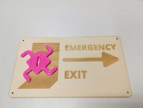 running diamond emergency exit sign plate 3d print model - Mito3D