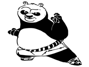 kung fu panda estêncil Arte 2d a china dragão guerreiro animação da dreamworks o filme stencil 3d print model - Mito3D