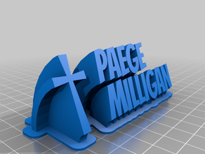cruz paege milligan placa com o nome office personalizado 3d print model - Mito3D