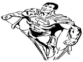 superman stencil 2 2d art dc comics hero klark kent 3d print model - Mito3D