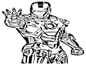 iron man stencil 5 2d art avengers ironman tony stark 3d print model - Mito3D