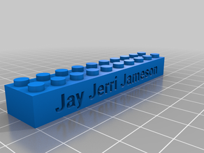 meu personalizadas de lego texto tijolos - jay jerri jameson sinais e logotipos personalizado 3d print model - Mito3D