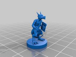 kobold escudo punhal jogos masmorras e dragões fantasia miniatura 3d print model - Mito3D